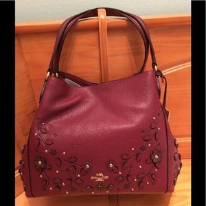 NWT RARE HARD TO FIND 💯 Authentic Coach Edie Shoulder Bag w/Flowers